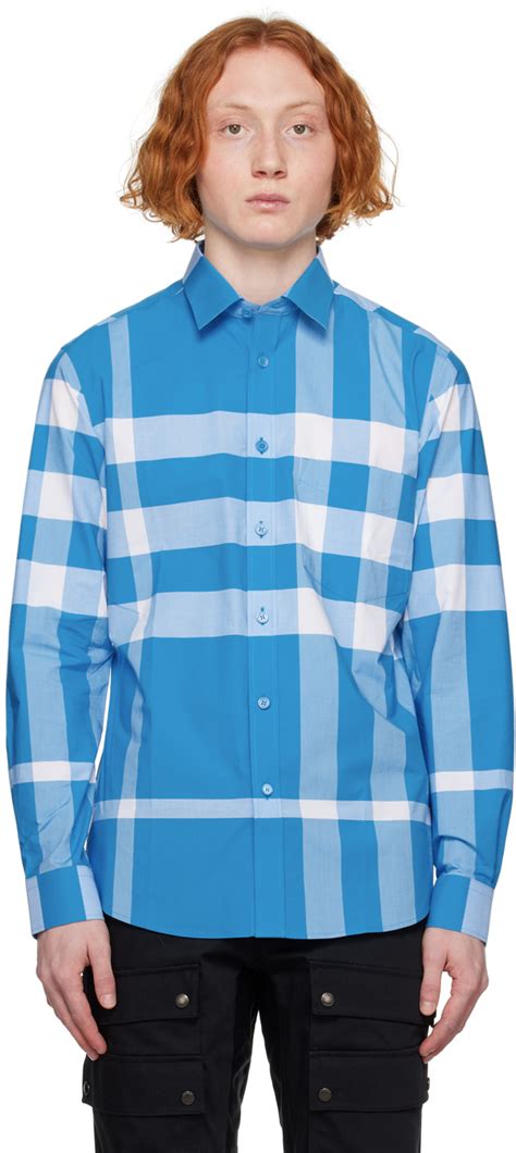 blueberry burberry|blue burberry button up.